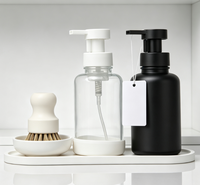 Flacon Distributeur de Savon Moussant Vide Personnalisable avec Logo, en Verre Transparent Mat, Pompe Moussante 500ml pour Lavage des Mains et Emballage Cosmétique
