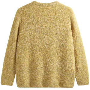 Dalang Sweater Factory Women's Yellow Fleece <b>Cardigan</b> Loose Fit Full Sleeve Single Breasted Chunky Knit Top - Product Image 2
