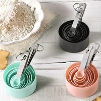 Ensemble de tasses et cuillères à mesurer empilables, gadgets de cuisine, tasses à mesurer avec poignée en acier inoxydable