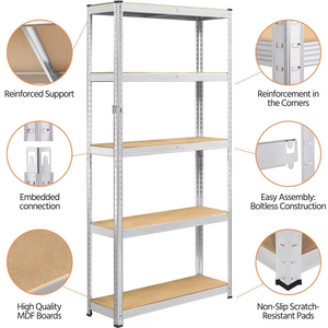 Galvanized Shelf Units Medium <strong>Duty</strong> Racking <strong>Shelves</strong> <strong>for</strong> <strong>Storage</strong> Galvanized 5 Tier <strong>for</strong> Workshop Office - Product Image 3