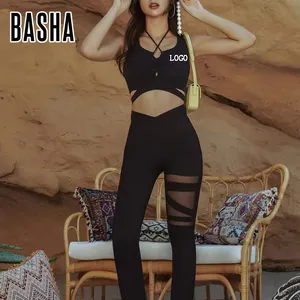 BASHASPORTS – débardeur court Transparent pour filles, nouveau Design, modèle Sexy, gris, soutien-gorge de Sport de Yoga en maille