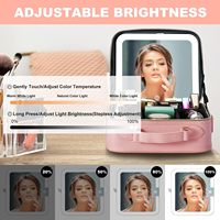Valise de maquillage de luxe de grande taille avec miroir LED pour artistes maquilleurs, vente en gros