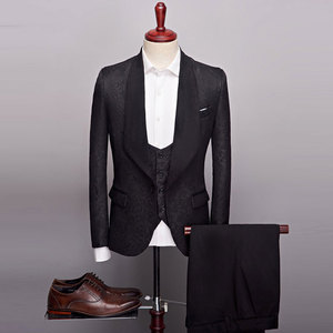 Conjunto de chaqueta y pantalones para <span class=keywords><strong>hombre</strong></span>, chaqueta y pantalón de boda, estilo clásico Jacquard, para novio, esmoquin, chal, trajes de solapa - Product Image 3