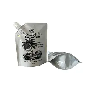 定制环保塑料包装化妆品喷口袋带喷嘴袋清洁液体牛奶果冻椰子油咖啡