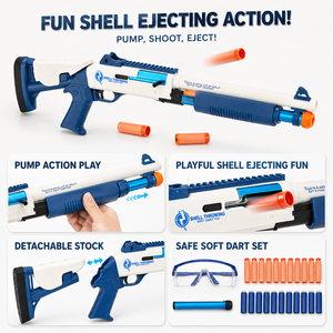 Lanceur de balles souples XM1014 avec éjection de douilles – <span class=keywords><strong>Jouet</strong></span> pistolet automatique en gros pour enfants, idéal pour le plaisir en extérieur - Product Image 2