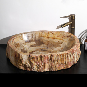 Incroyable évier <span class=keywords><strong>en</strong></span> pierre de <span class=keywords><strong>bois</strong></span> pétrifié fossile naturel - Product Image 6