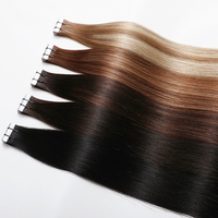 Extensions de cheveux naturels Remy bruts 100 % humains, double épaisseur, qualité supérieure, à bandes adhésives, extensions de cheveux russes en gros pour salon