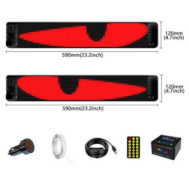 Led Light up Car Sign App Programmable Smart Flexible Screen Eye Led Sign Digital Car Rear Window Led Display