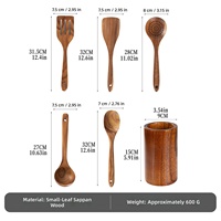 Ustensiles de cuisine en bois naturel ESTICK, cuillère à soupe, spatule pour faire sauter, ensemble de cuisine pour restaurant et service de repas à domicile