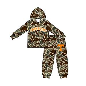 Sudadera y Pantalones Cortos de Algodón con Estampado de Camuflaje de Tennessee para Niños Pequeños, Conjuntos Deportivos Personalizados al por Mayor - Product Image 4