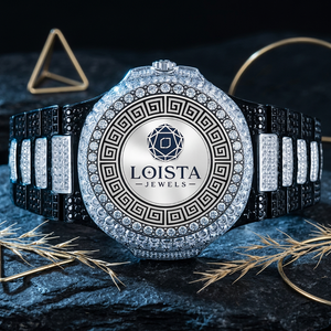 Nuevo Reloj de Cuarzo con Diamantes Moissanite, Esfera con Números Romanos y Agujas Completamente Decoradas, Acero Inoxidable de Lujo LOISTA - Product Image 3