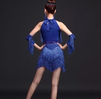 Danse latine de concours femme robe gland lait soie robes