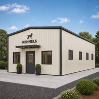 Snel te monteren modulaire geprefabriceerde stalen hondenkennel - Geïsoleerde gegalvaniseerde dierenverblijf voor fokkerij