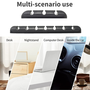 Ensemble de rangement de câbles de bureau Data Winder, organisateur de câbles USB en silicone, support de gestion de câbles, clips de fixation - Product Image 5