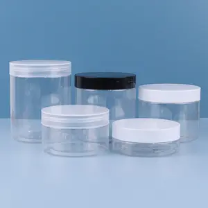 Emballage cosmétique, 5 pièces, conteneurs pour poudre de protéines, avec couvercle vissable, 500ml, 16oz, 300ml, 10oz, vente en gros