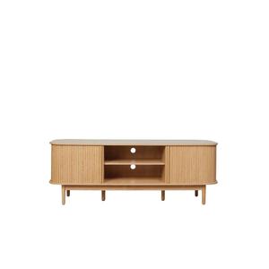 Meubles <span class=keywords><strong>TV</strong></span> en bois naturel avec design ondulé, 180 cm, grand meuble <span class=keywords><strong>TV</strong></span> en bois à 4 portes pour salon - Product Image 5