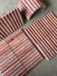 Piastrelle a Mosaico in <span class=keywords><strong>Travertino</strong></span> Rosso Naturale 3D Scanalate e Curvate per Rivestimento Pareti, Bagno, Doccia e Pavimento - Product Image 3