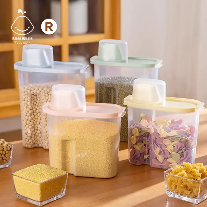 Cereal Storage Container With Measuring Cup BPA Free Plastic Airtight Food Storage  Containers For Beans Flour Sugar - Buy Cereal Storage Container With  Measuring Cup BPA Free Plastic Airtight Food Storage Containers