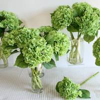 Arrangement floral artificiel haut de gamme en hortensias effet naturel, bleu, jaune, rose, fleurs d'hortensias 3D artificielles pour mariage