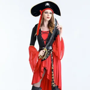 Fantasia de halloween feminina fantasia pirata, jogo, uniforme, cosplay, anime plus size