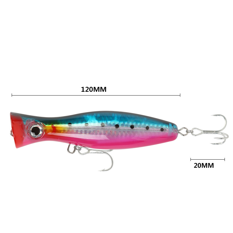 Swolfy 1pc appât de pêche popper d'eau salée grand jeu leurre Topwater
