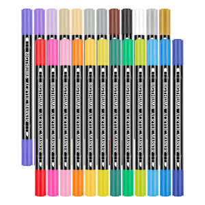 Nuovo Set di Pennarelli Acrilici Rock-Markers con Punte Reversibili, 16 Pennarelli Acrilici a Base d'Acqua Ideali per Pietra, Legno, Ceramica - Product Image 3