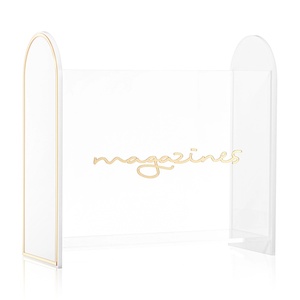 Porte-revues en lucite ondulée ambrée personnalisé - Product Image 4