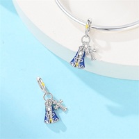 Charmes de perles en argent sterling 925 d'origine, croix de la Sainte Vierge, bijoux de style religieux exquis pour les mariages, les fêtes, directement de l'usine