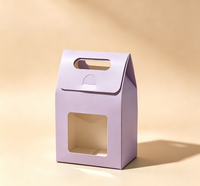 Boîte cadeau portable en papier recyclable avec fermeture magnétique, poignée et fenêtre transparente pour cadeaux, bonbons, friandises de boulangerie, et faveurs de fête