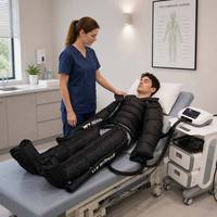 Masseur de compression des jambes à pression d'air séquentielle, fonctionnement facile, pompe à circulation à 4 chambres pour les cliniques de physiothérapie