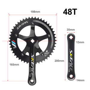 Juego de Bielas Skeace 48T de Aleación de Aluminio con Orificio Cuadrado, Piñón Fijo de 166 mm para Bicicleta de Pista de Una Velocidad - Product Image 3