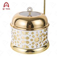 8L Edelstahl Gold-Weiß Buffet-Wärmer mit Deckel für Hotels und Restaurants – Speisenwärmer für Chafing Dishes