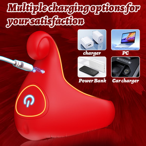 Best-selling Red Mouth Wearable Cock Ring App Control Delay <b>Vibrator</b> Bedroom Fun Men's Adult Sex Toys Wholesale - Product Image 3
