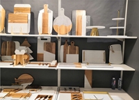 COSEN Eco-vriendelijk Scandinavisch design marmeren acacia rechthoekig kaasplank fruit snijplank 4-delige set gepersonaliseerde gravure