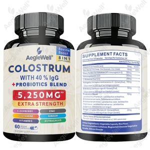 AegleWell Cápsulas Veganas 8 en 1 con Mezcla de Probióticos y Calostro para el Apoyo Intestinal con Baya del Saúco, <span class=keywords><strong>Zinc</strong></span>, Jengibre, Vitamina C y Astrágalo - Product Image 2
