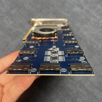 Carte d'extension PCIe 4.0 haute vitesse PLX88096, 10 ports X16 SFF8654, pour extension de GPU de serveur