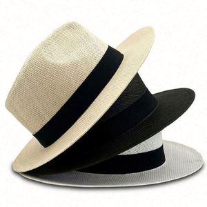 Chapeau Panama Classique Ajustable en Paille – Style Tendance Fait Main avec Impression Sérigraphiée, Protection Solaire, Chapeau de Plage pour Femme - Product Image 1