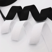 Vente en gros de bandes élastiques tricotées personnalisées 10mm-70mm Ceinture élastique en polyester de couleur blanche et noire pour sangle de vêtement