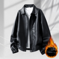 Veste de moto pour homme personnalisée, coupe-vent, hiver, grande taille, veste bomber en PU, rétro, décontractée, imperméable, épaisse et chaude