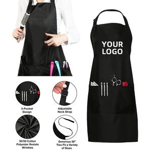 Cape de coiffure imperméable en polyester avec logo noir à pression pour salon de coiffure, robe de coupe de cheveux - Product Image 4