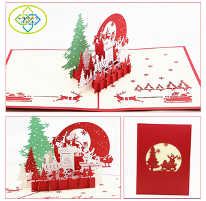 Biglietti d'Auguri Natalizi 3D Fatti a Mano di Alta Qualità in Stile Retrò, Carta Artistica 250g, Design alla Moda con <span class=keywords><strong>Babbo</strong></span> <span class=keywords><strong>Natale</strong></span>, Vendita Calda - Product Image 4