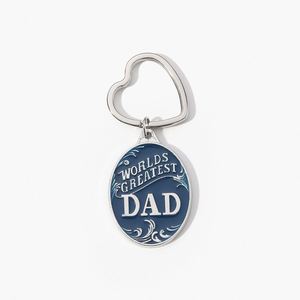 Portachiavi in Metallo Smaltato per la Festa del Papà, Regalo per Uomo, Ciondolo 'Il Miglior Papà del Mondo', Accessorio per Anziani - Product Image 2
