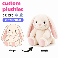Peluche Lapin Personnalisée OEM, Jouet en Peluche Doux, Vente en Gros Usine, Cadeau Mignon de Pâques, Poupée CE CPC EN71