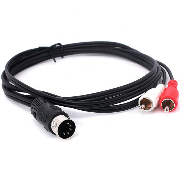 Free Sample Mini Din 5pin Male to 2 RCA Male Audio Adapter Cable