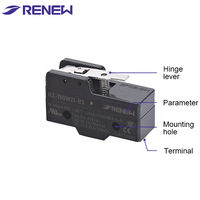 Micro-interrupteur RZ-15GW-B3 RENEW 15A avec levier en acier inoxydable SPDT pour station de recharge de véhicules électriques, interrupteur de base à bornes à vis, RoHS CE UL