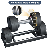 SNODE AD85S Haltères réglables personnalisables de haute qualité, unisexe, revêtement en caoutchouc noir, détachable, ensemble de 85 lb, fitness
