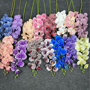 9 Têtes Real Touch Latex Orchidée Tiges Fait à la Main 3D Imprimé Artificielle Phalaenopsis Fleurs Mariage Orchidée Décorative Fête des Mères - Product Image 1