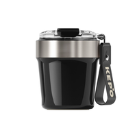 Gobelet à double paroi en acier inoxydable 304 de haute qualité, avec paille, corde de levage, portable, pour l'extérieur, la voiture, avec isolation sous vide, 6 à 12 heures