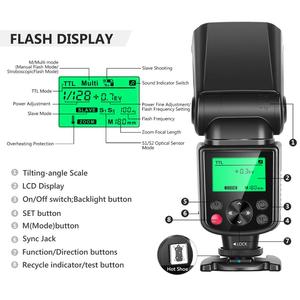 Flash Speedlite Neewer 750ii TTL con Pantalla LCD para D7200 D7100 D7000 D5500 D5300 <span class=keywords><strong>D5100</strong></span> D3300 D3100 D3000 D700 D600 - Product Image 3