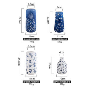 Jarrón de Porcelana Azul y Blanca, Cerámica Vintage Pintada a Mano, Jarrón Decorativo en Relieve, Envío Rápido, Luz Cálida para Regalos de Inauguración de Casa - Product Image 5